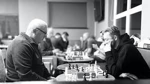 Concentration at the board, Kidderminster Chess Club